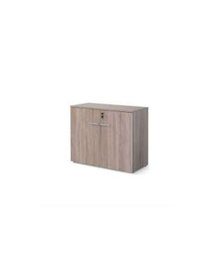 Armario bajo con puertas en olmo claro, 77.6x93x42.5 cm