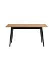 Table de salle à manger rectangulaire Lucie finition noir naturel,150 cm (L) 85 cm (P) 75 cm (H)