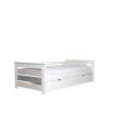Cama nido modelo Amor para dormitorio juvenil acabado en tonos grises-blanco, 105 cm (Ancho) 198cm (Fondo) 62 cm (Alto