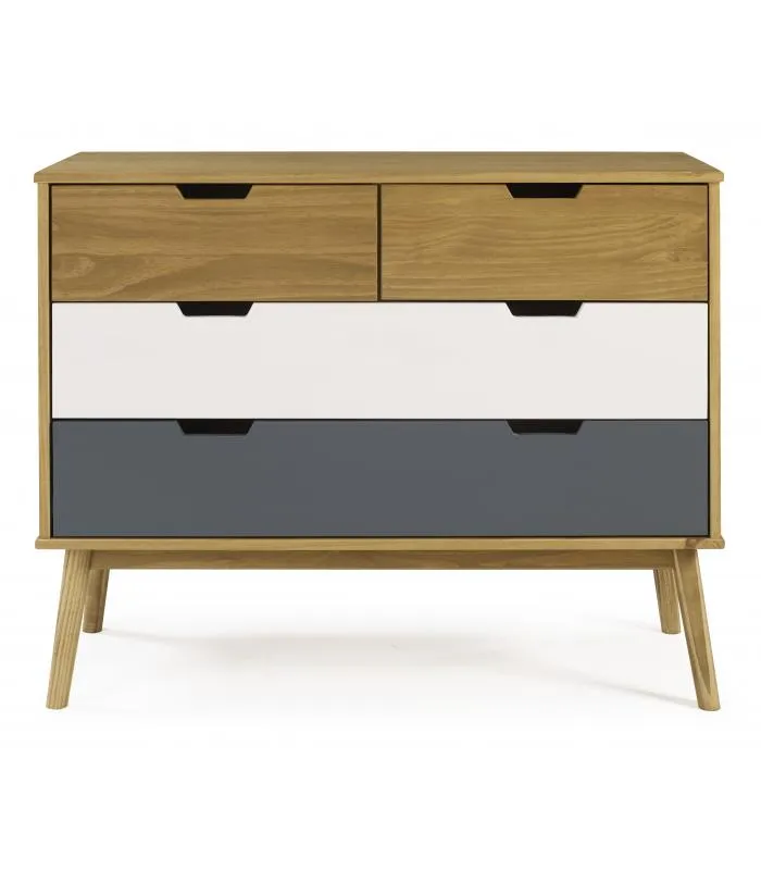Cómoda Cupido 4 cajones en madera de pino