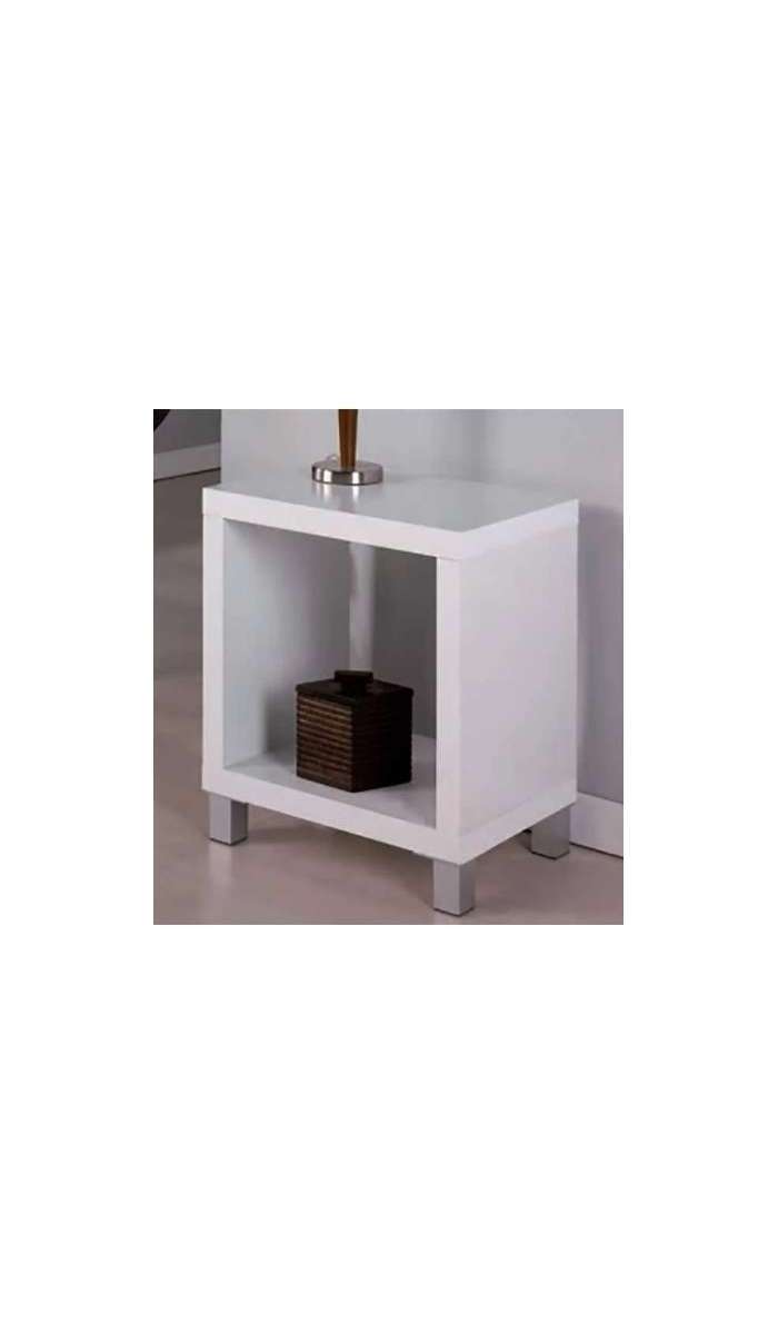 Mesita auxiliar kubox blanca, 41x29x48 cm