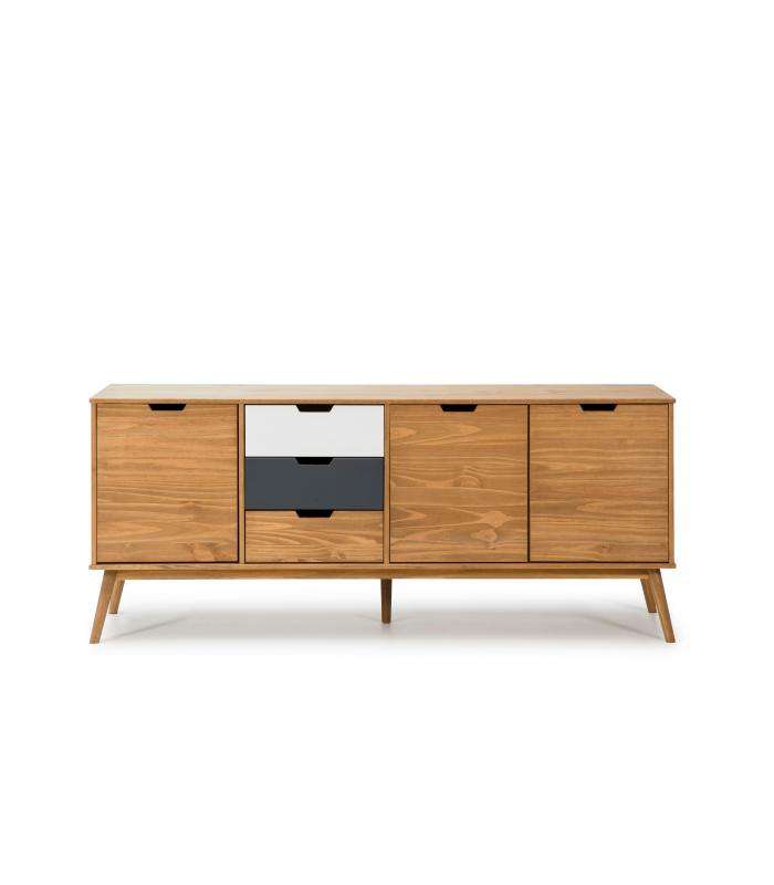 CUSCO SIDEBOARD 3P3C CERA/CINZA T-WHITEMkric Aparador Makeric