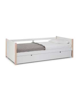 KIARA 0.90 BED 0.90 90X190 WHITE/NATURAL C/SOMIEMkric BED