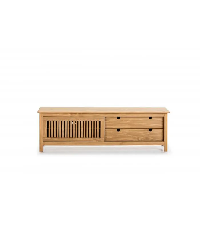 Mueble TV Luna natural 158 cm, estilo nórdico moderno