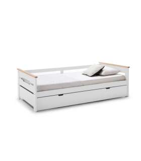 TRUNDLE BED 0.90 ELISA-3 90X190 BRANCO/NATURAL C/MAMkric BED