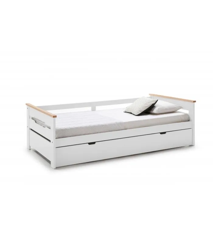 Cama nido Eva 90cm blanco/natural, elegante y funcional