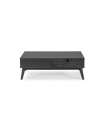 Rectangular coffee table with drawers lacquered in anthracite gray Length: 110 cm Width: 60 cm Height: 39 cm.
