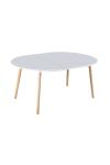 Mesa redonda extensible Md-Nordika-100 fija acabado blanco/haya Mesa redonda extensible Md-Nordika-100 fija acabado blanco/haya