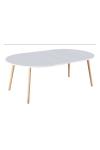Mesa redonda extensible Md-Nordika-100 fija acabado blanco/haya Mesa redonda extensible Md-Nordika-100 fija acabado blanco/haya