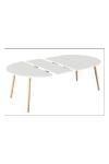 Mesa redonda extensible Md-Nordika-100 fija acabado blanco/haya Mesa redonda extensible Md-Nordika-100 fija acabado blanco/haya