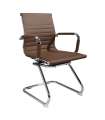 Pack de dos sillas confidente tapizado en piel sintetica marrón chocolate, 57 cm(ancho) 90 cm(altura) 61 cm(fondo)