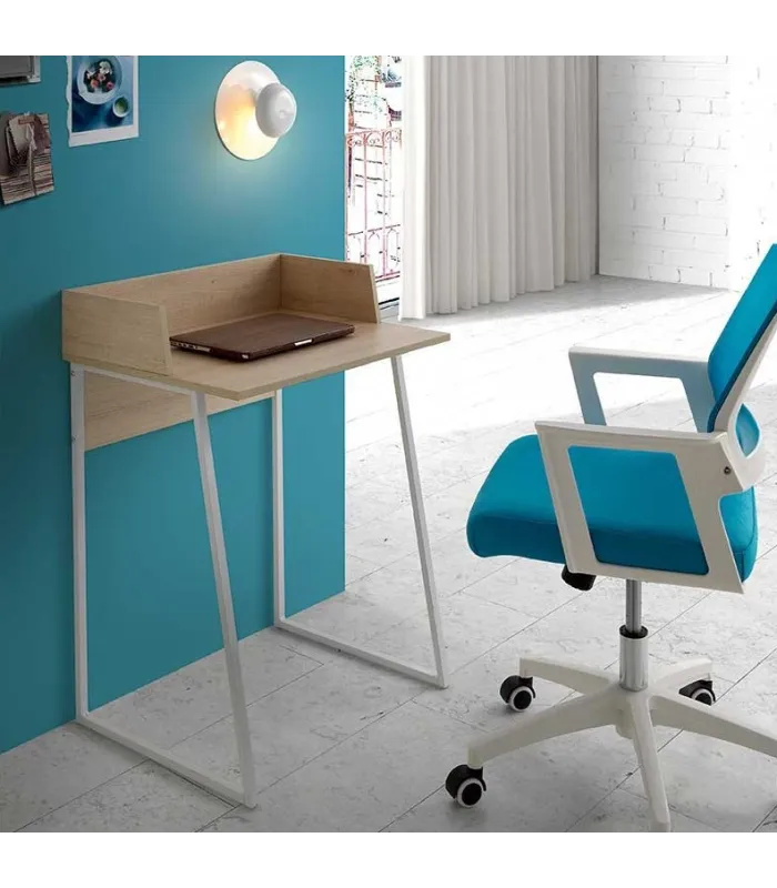 Mesa de estudio roble/blanco, 84x60x48 cm