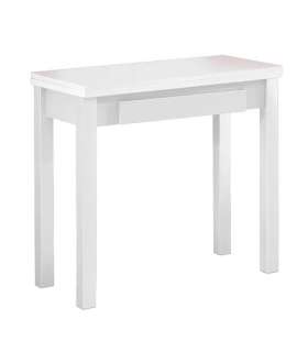 Mesa de cozinha extensível com acabamento branco 73 cm(altura) 40/80