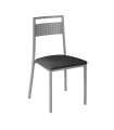 Pack de 4 sillas tapizado en polipiel negro, 86 cm(alto)44 cm(ancho)48 cm(largo)
