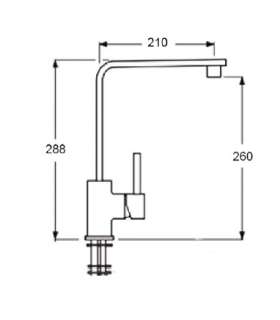 Chromium-coloured single-control faucet EM-140MAX4B
