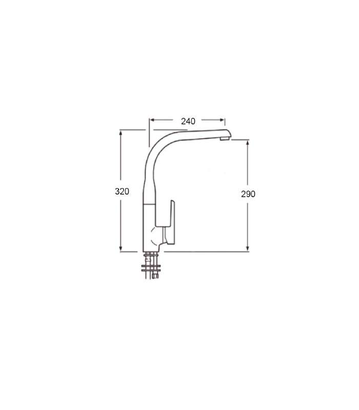 Torneira monocomando de alavanca única Argentina em cromo 33 cm(H)21