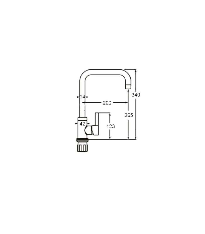 Chromium-coloured single-control tap EM-11400MIX