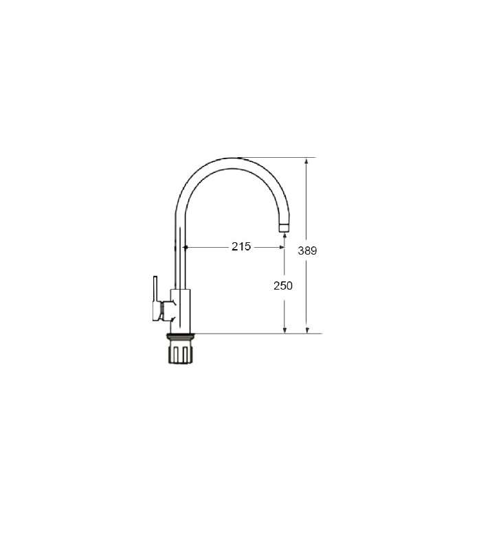 Chromium-coloured single-control tap EM-140F2007