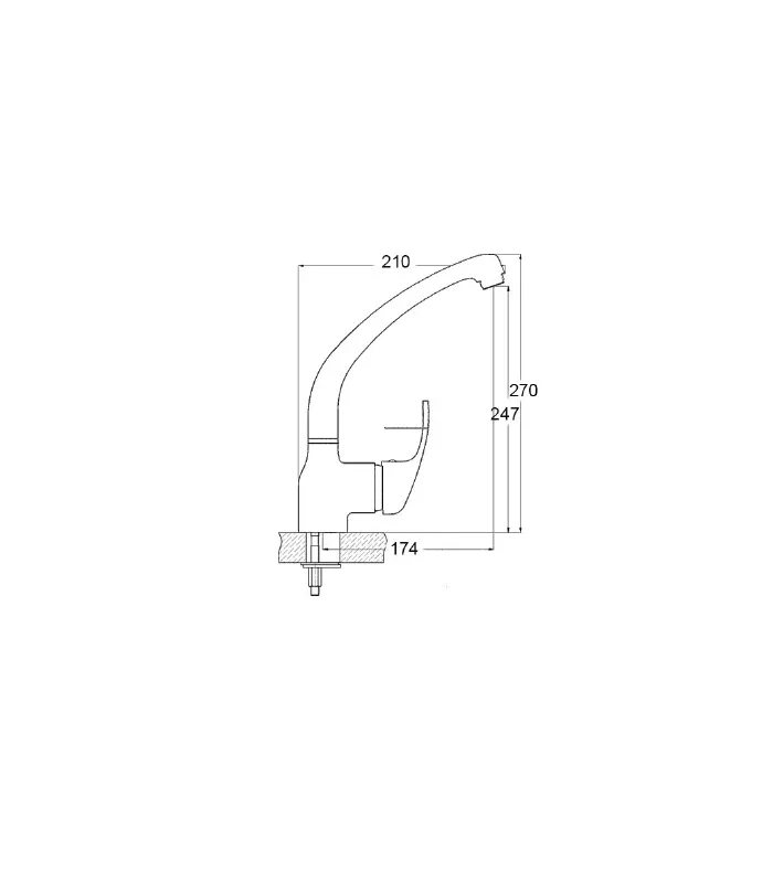 Grifo monomando Croacia en color cromo 27,9 cm(alto) 17,5