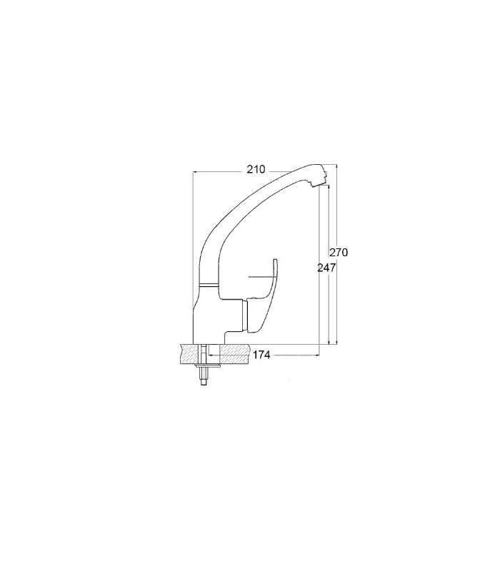 Torneira misturadora monocomando croata em cromo 27,9 cm(H) 17,5