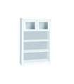 Booksary with shelves for living room or white lacquered kitchen