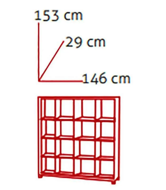 Estantería grande Kubox blanco 4x4 de 153 cm