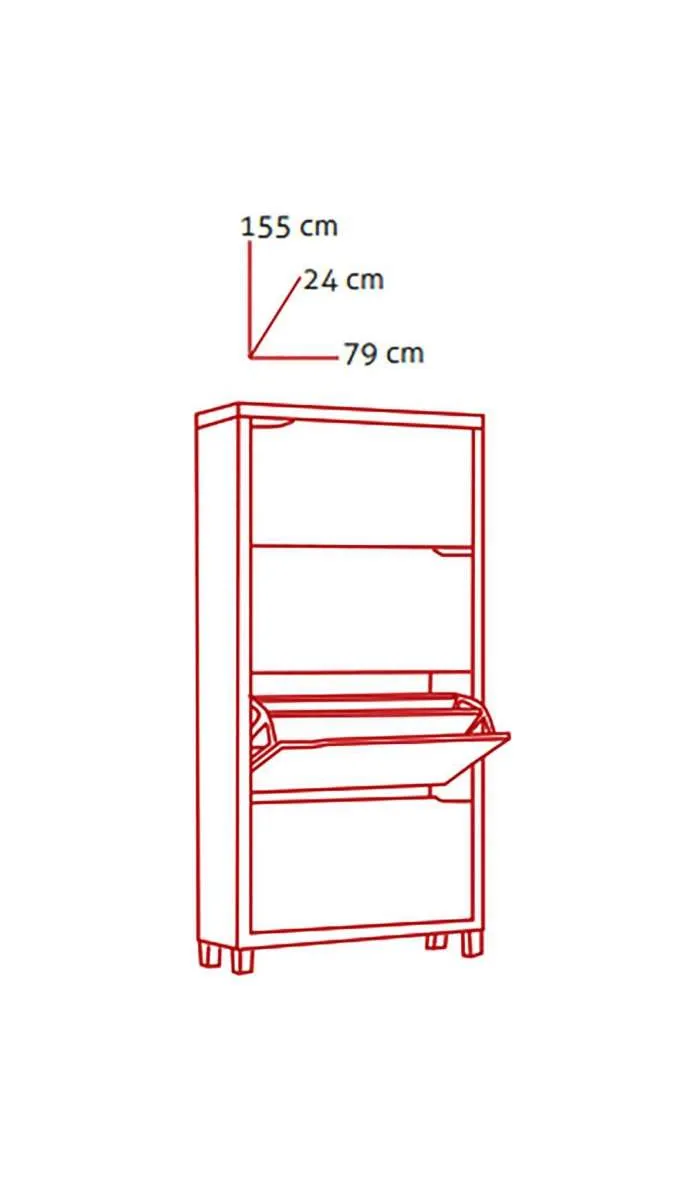 Calçado de 4 portas kubox de várias coresKitCloset Estantes para sapatos