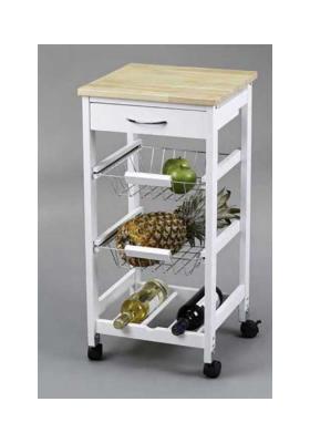 Cestos de carrinho de cozinha + suporte de madeira para garrafasKitCloset Auxiliares de