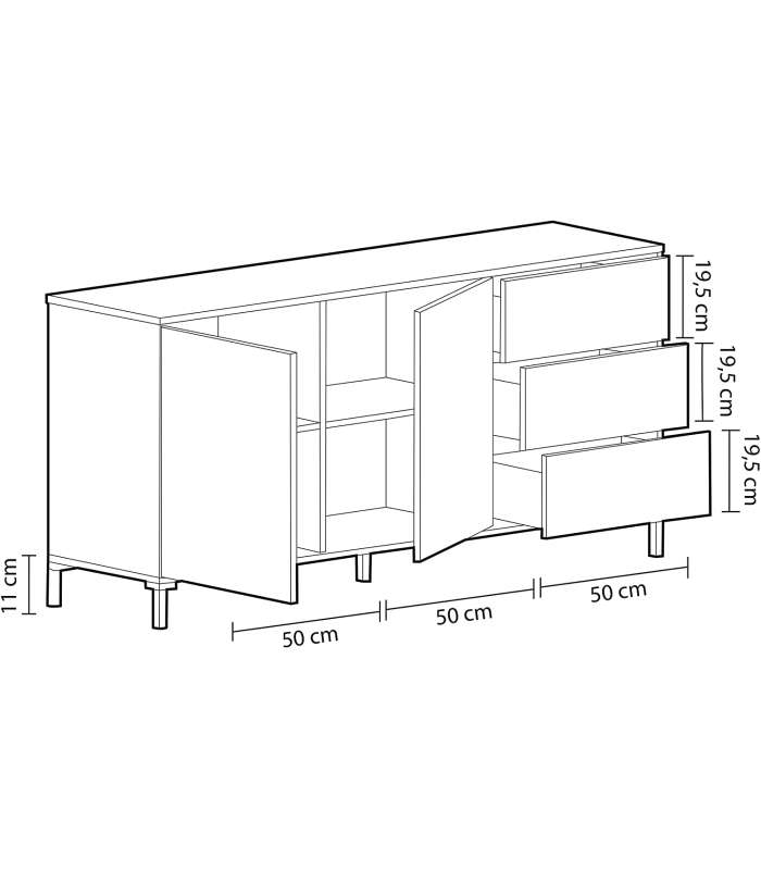  Inicio Mueble Aparador Nabur Roble Canadian y Blanco Artik 154