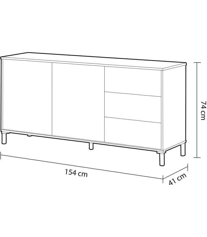  Inicio Mueble Aparador Nabur Roble Canadian y Blanco Artik 154