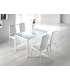 Nuria white glass dining table