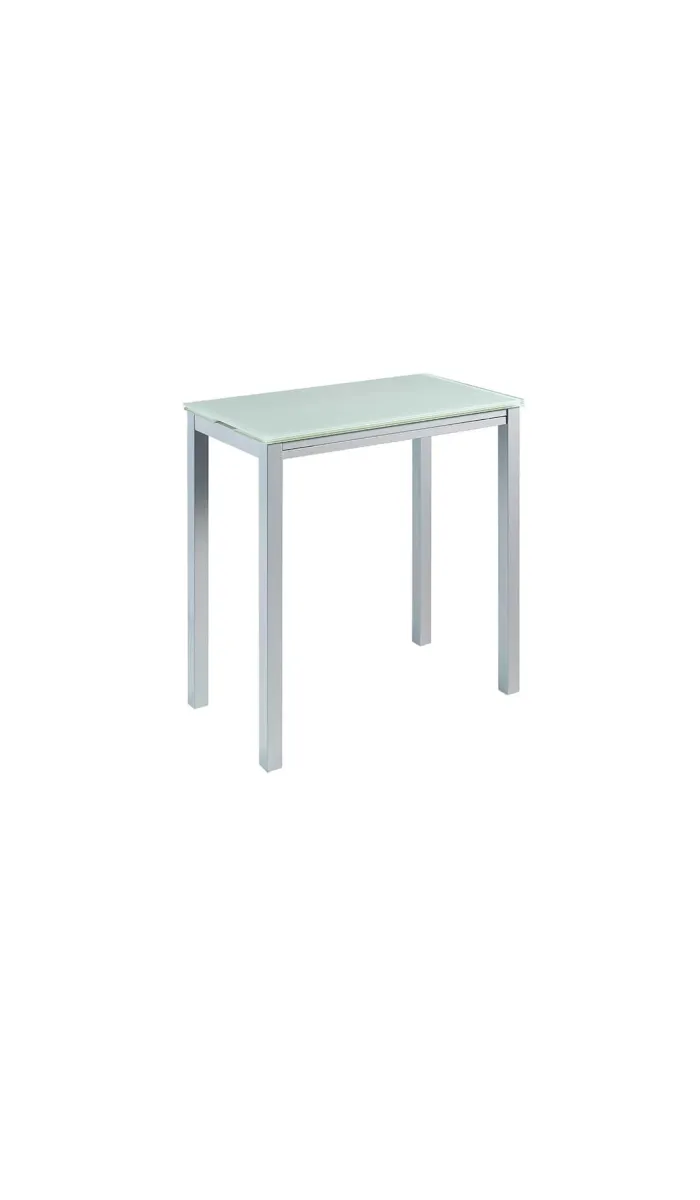 Mesa extensible alta Laia, cristal blanco, moderna