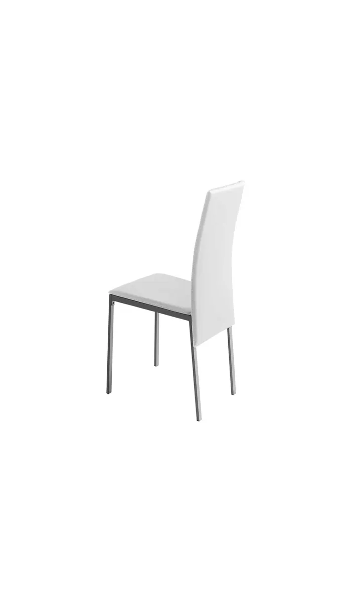 Sillas Carla en polipiel blanco, 4 piezas