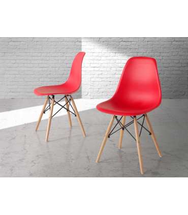 Pack 4 Ines chairs in white, red or black