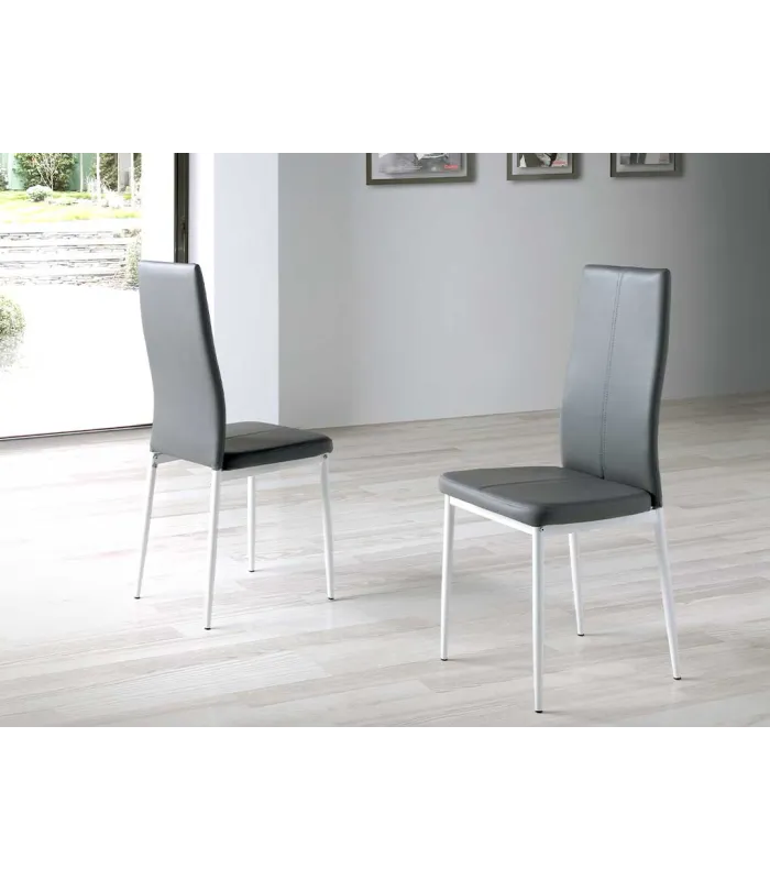 Pack 4 sillas Marta gris, modernas y cómodas