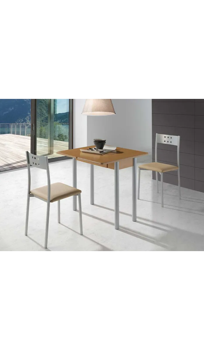 Mesa de cocina Malak, estilo moderno roble 80x40/80 cm