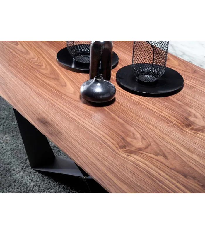 PDCOR Mesas de salon Mesa fija rectangular acabada en nogal