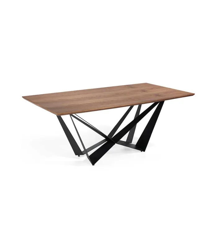 PDCOR Mesas de salon Mesa fija rectangular acabada en nogal