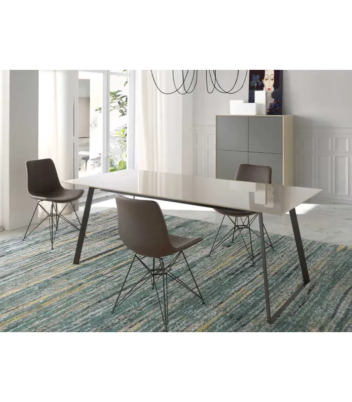 Mesa fija rectangular en blanco Leire 180x90 cm