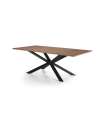 Rectangular walnut veneer table TOULOUSE 200 x 100 x 76 cm (L x W x H)