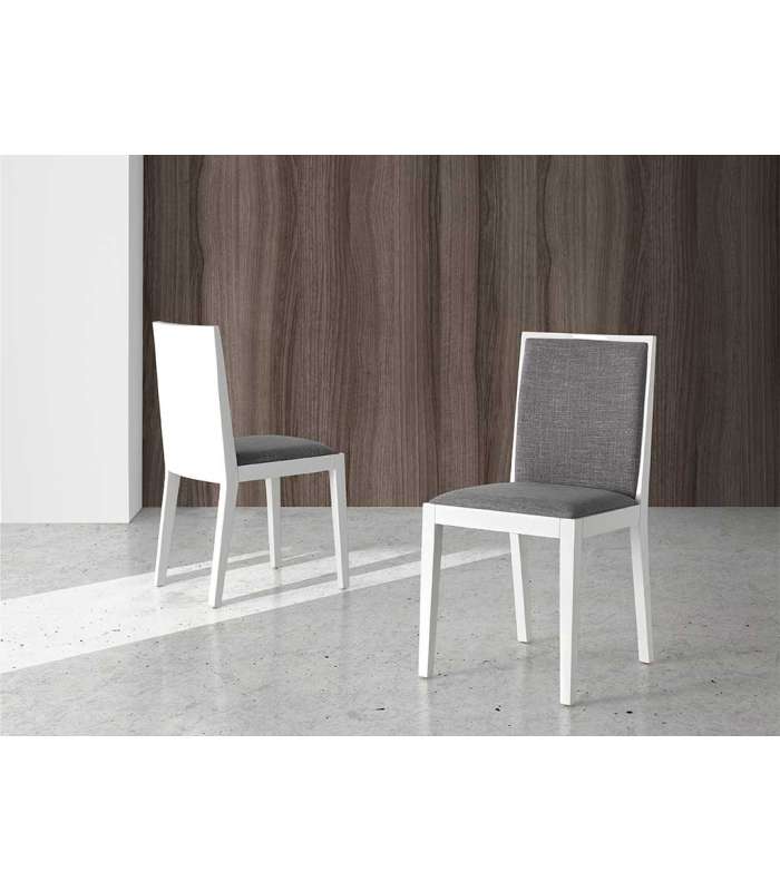 Pack de 2 sillas de comedor en tela gris CAIRO 45 x 49 x 88/48