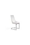 Pack de 2 sillas en color blanco Cloe, 45 x 55 x 97/49 cm (largo x ancho x alto)