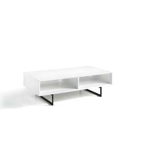 Mesa de centro rectangular en blanco alto brillo LOIRA 120 x 60
