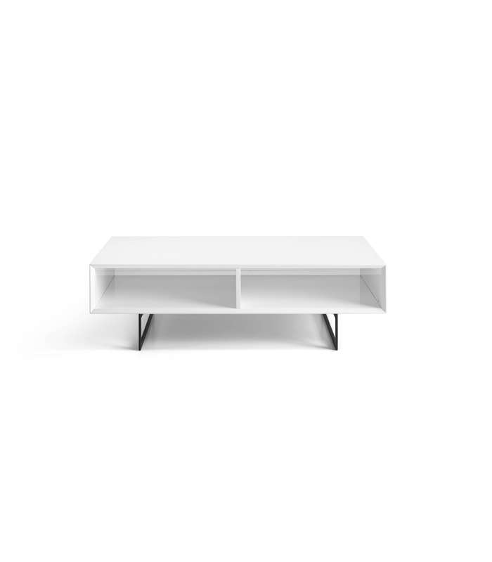 Mesa de centro rectangular en blanco alto brillo LOIRA 120 x 60