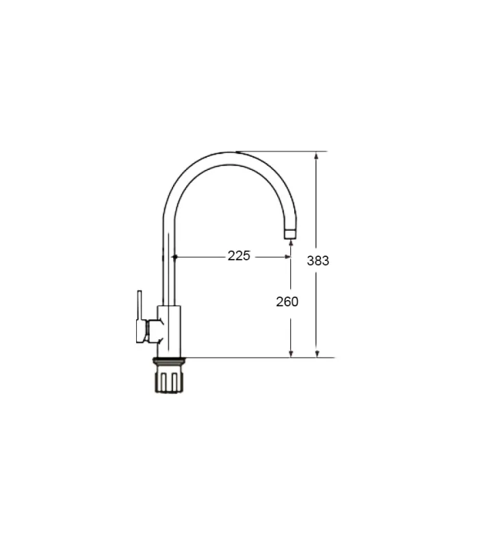 Grifo monomando Fregadero Focus-2007 Inox satinado