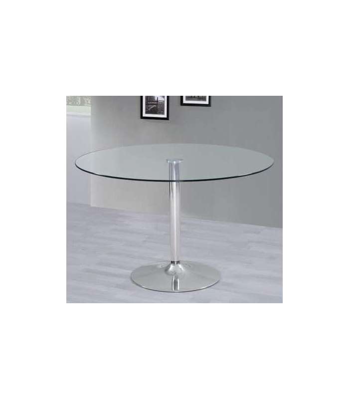 Iñaki round glass table