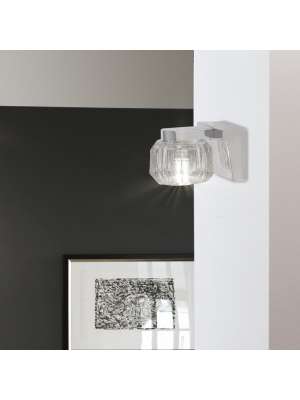 Aplique de parede cromado Portia, 7x10x12 cm