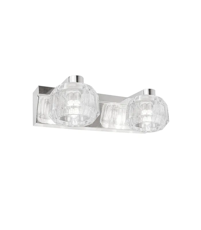 Plafón Portia cromo, 2 luces, diseño moderno