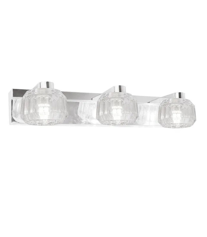 Plafon 3 luces alargado Portia cromo