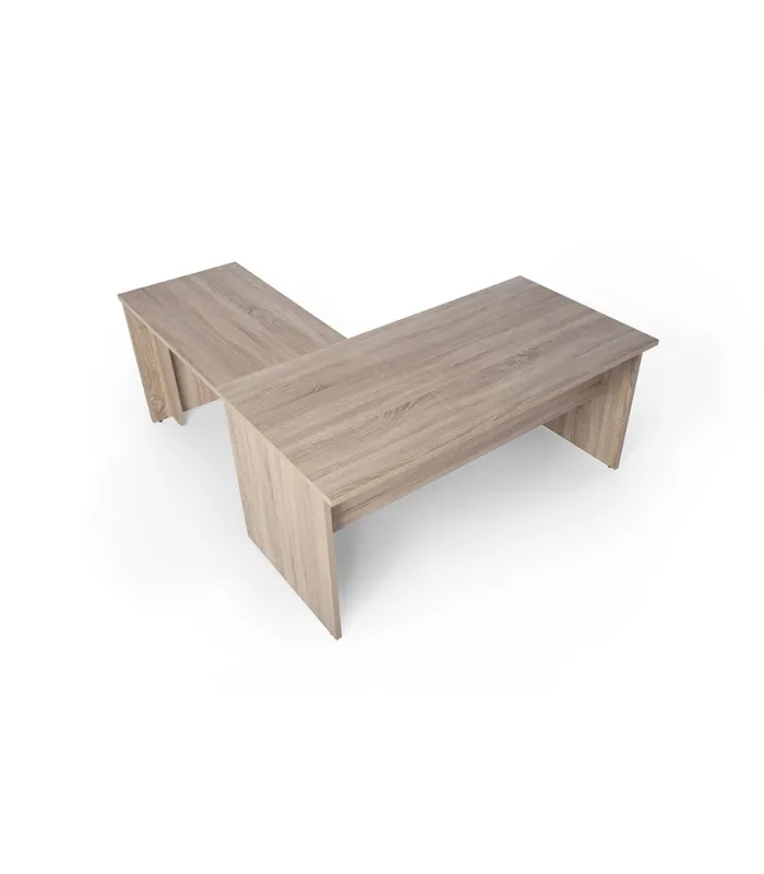 Mesa esquinera olmo claro para oficina y estudio